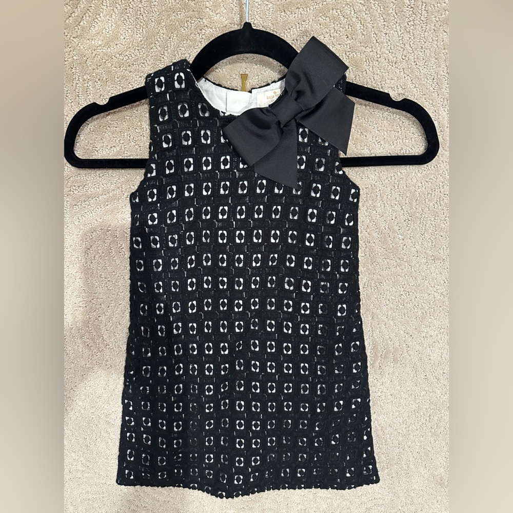 Kate Spade Toddler Black and White Sleeveless Dress with Bow
